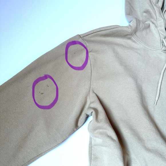 H&M Divided Men Hoodie NASA Printed Beige Sz Small Pullover kangaroo pocket - Picture 10 of 10